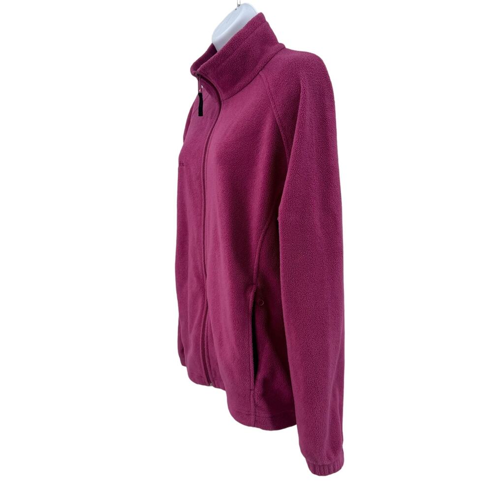 Columbia Pink Benton Springs Zip Up Fleece Jacket Womens L Relaxed Fit Collared - Picture 6 of 10